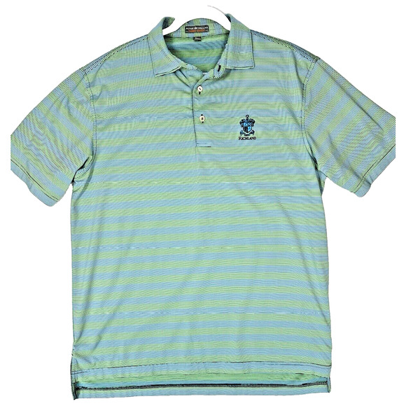 Peter Millar Golf Polo Men's Medium Southern Comfort Richland Crest Performance - Picture 1 of 12